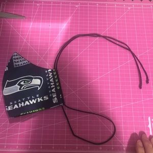Adult Seahawks fitted face mask with tie